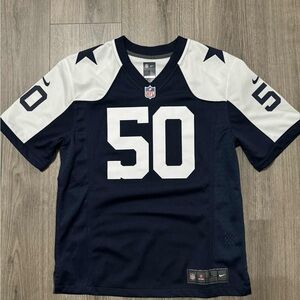 Dallas Cowboys NFL Navy and White On-Field Jersey No 50 with Logo Patch